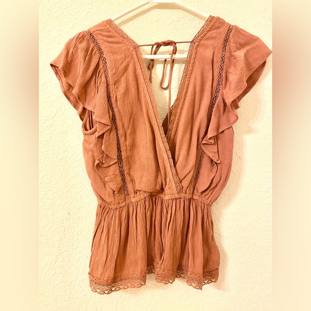 Mauve Lace Babydoll Top